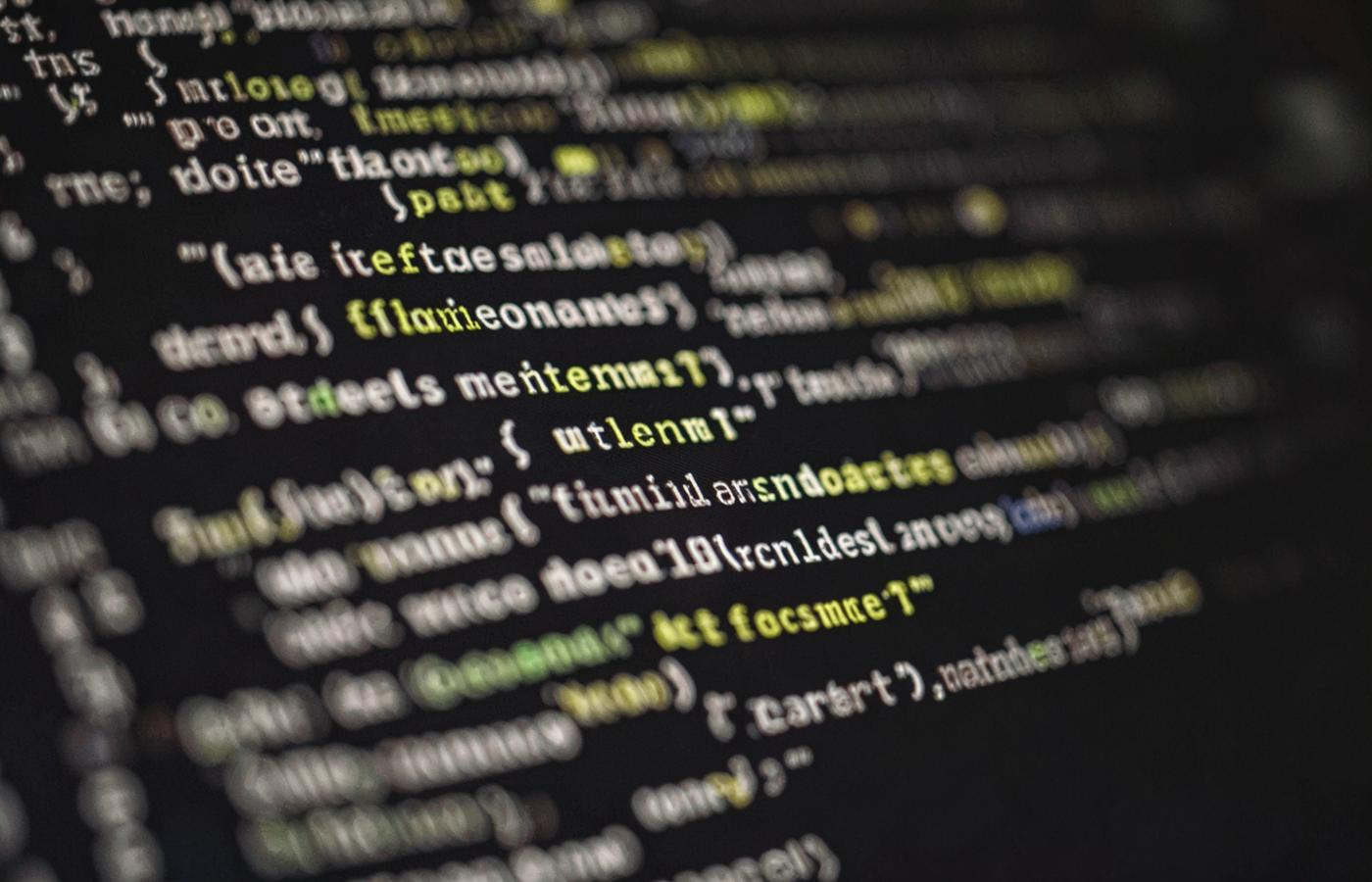 Source code on a dark screen, an illustrative image of software development work